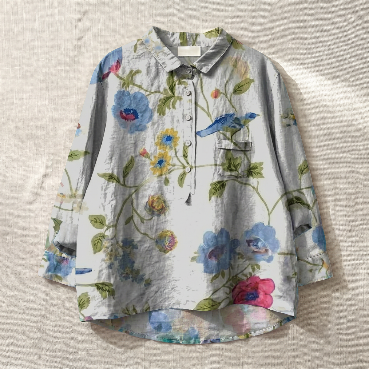 Lichte damesblouse met bloemenprint – ademende top in relaxed fit