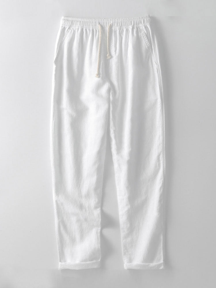 Lichte zomerset voor heren met overhemd met korte mouwen en opstaande kraag en broek
