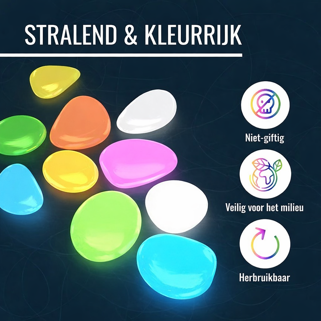 Lichtgevende kiezelstenen