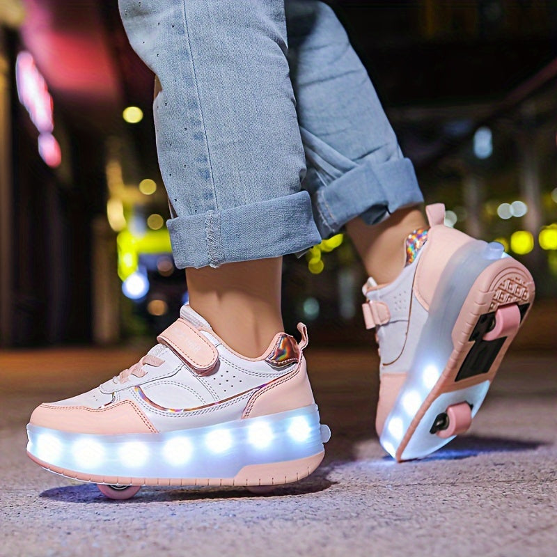 Lichtgevende kindersneakers met wieltjes