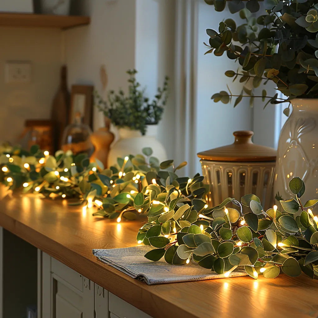 Lichtgevende plantengirlande