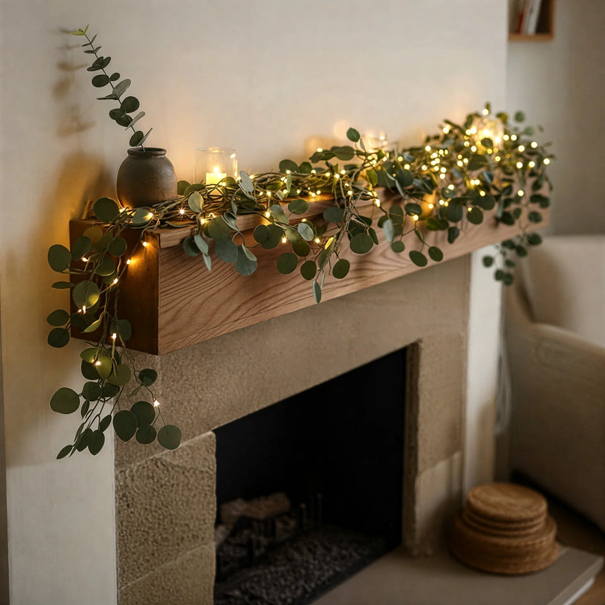 Lichtgevende plantengirlande