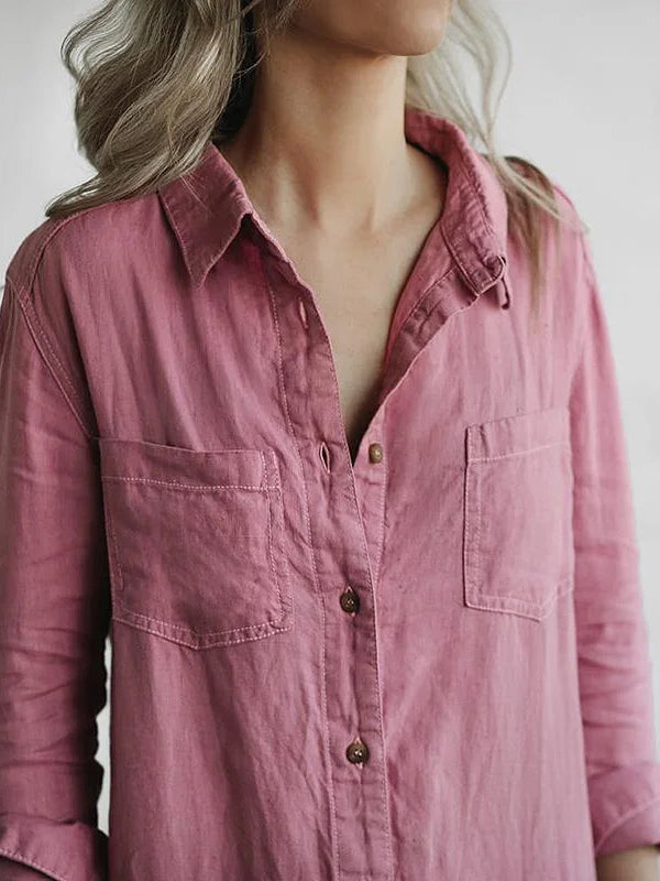 Linnen jumpsuit voor dames in losse pasvorm met knoopsluiting