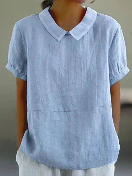 Los zittende damesblouse met kraag