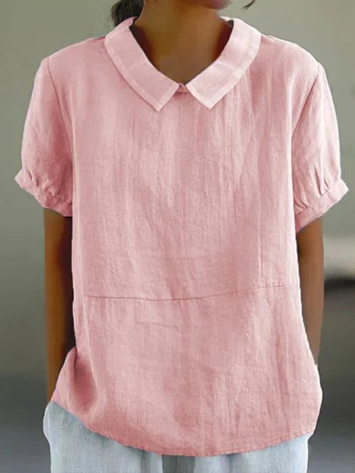Los zittende damesblouse met kraag