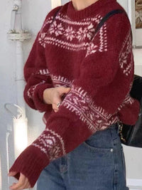 Losvallende damestrui met Fair Isle-motief