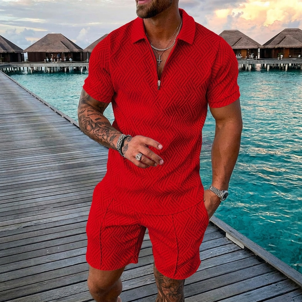Luchtige casual zomerset met korte mouwen voor heren