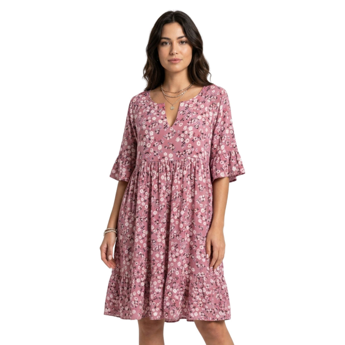 Luchtige loszittende zomerjurk voor dames met bloemenprint