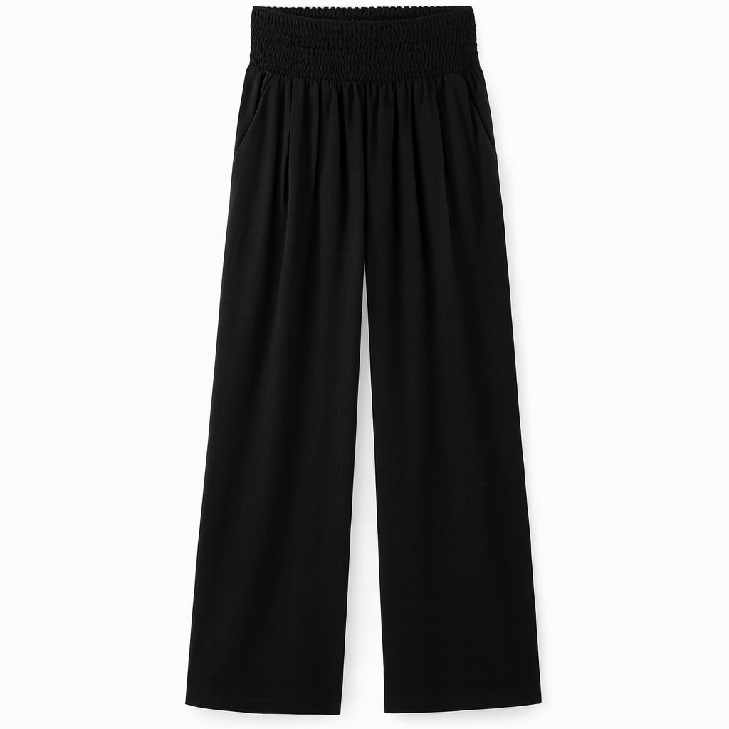 Luchtige Wijde Zomerbroek voor Dames met Elastische Taille en Losse Pasvorm