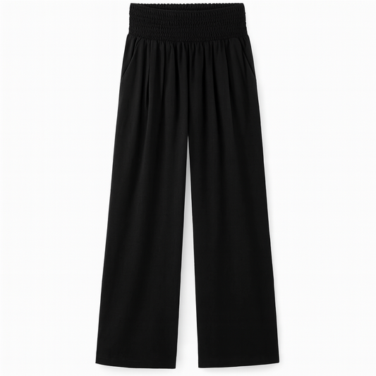 Luchtige Wijde Zomerbroek voor Dames met Elastische Taille en Losse Pasvorm