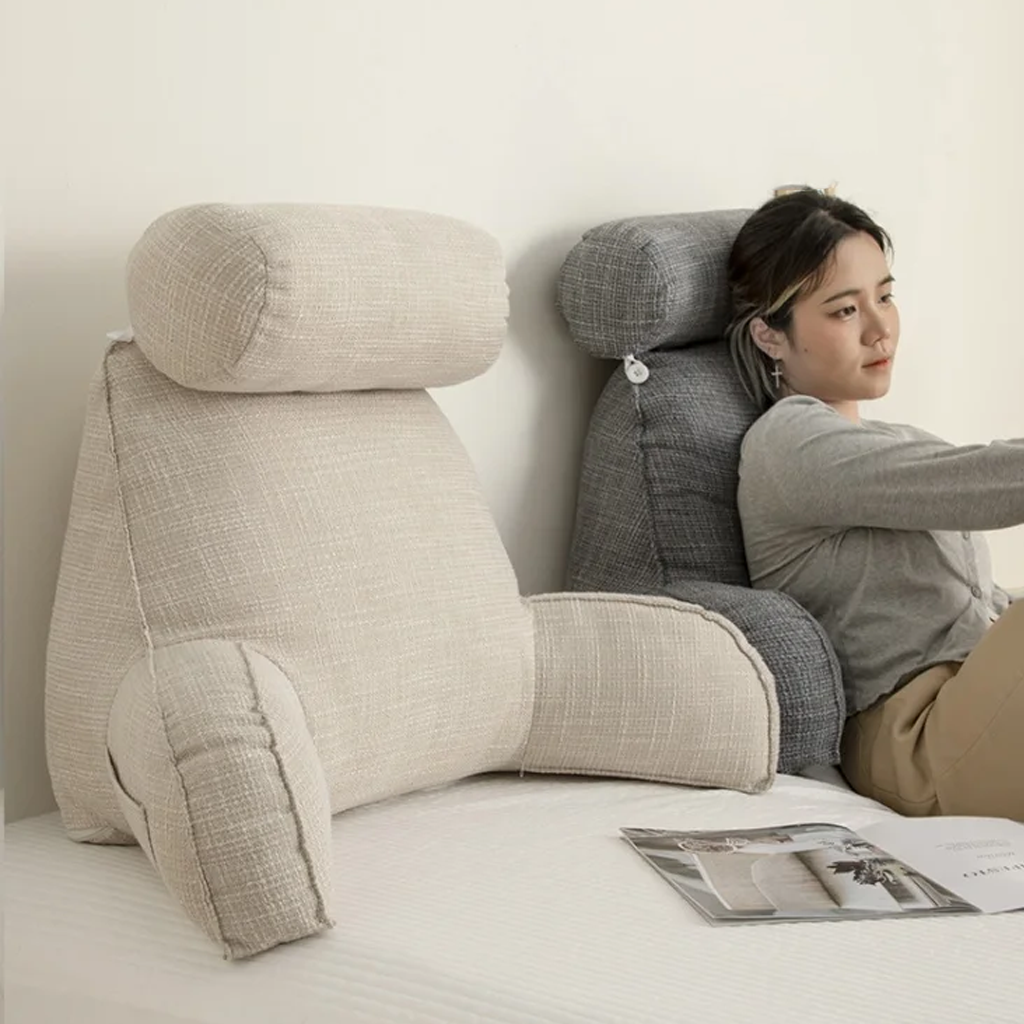 Luxe rugkussen – ergonomische rugsteun met verstelbare hoofdsteun en wasbare hoes