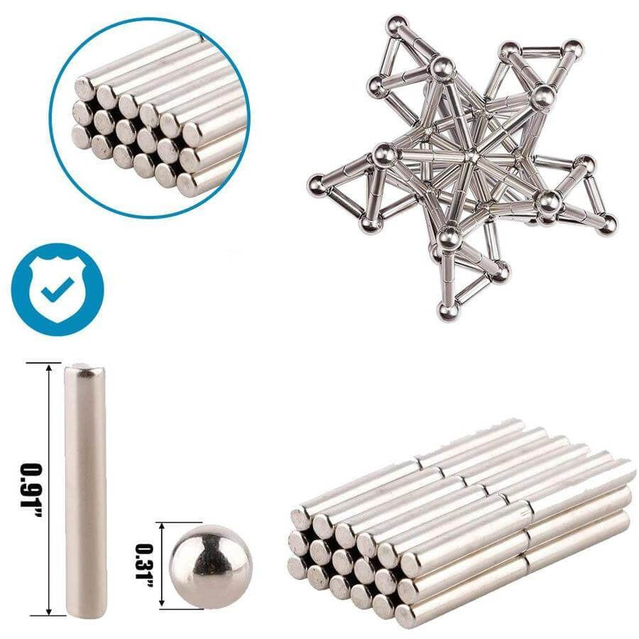 Magnetische stalen staafjes en bolletjes