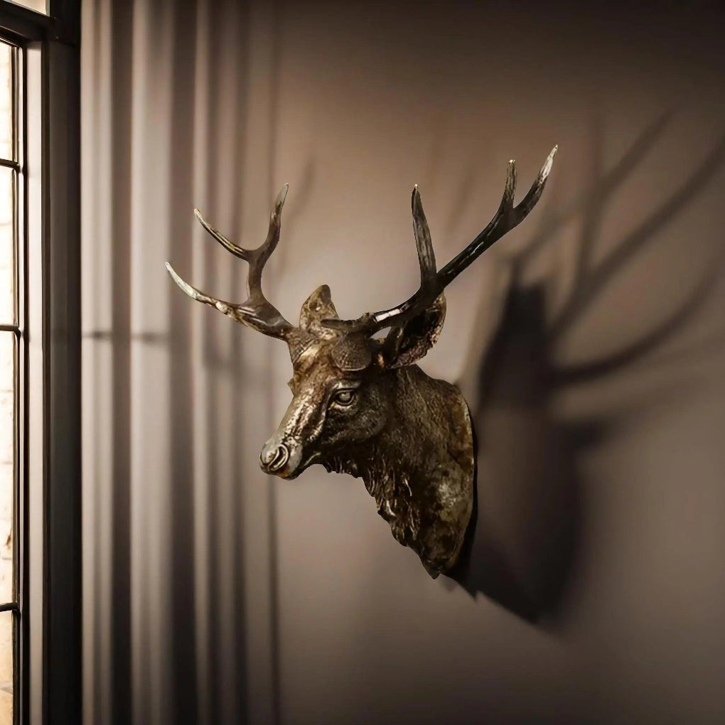 Majestueuze decoratieve hertenkop voor aan de muur