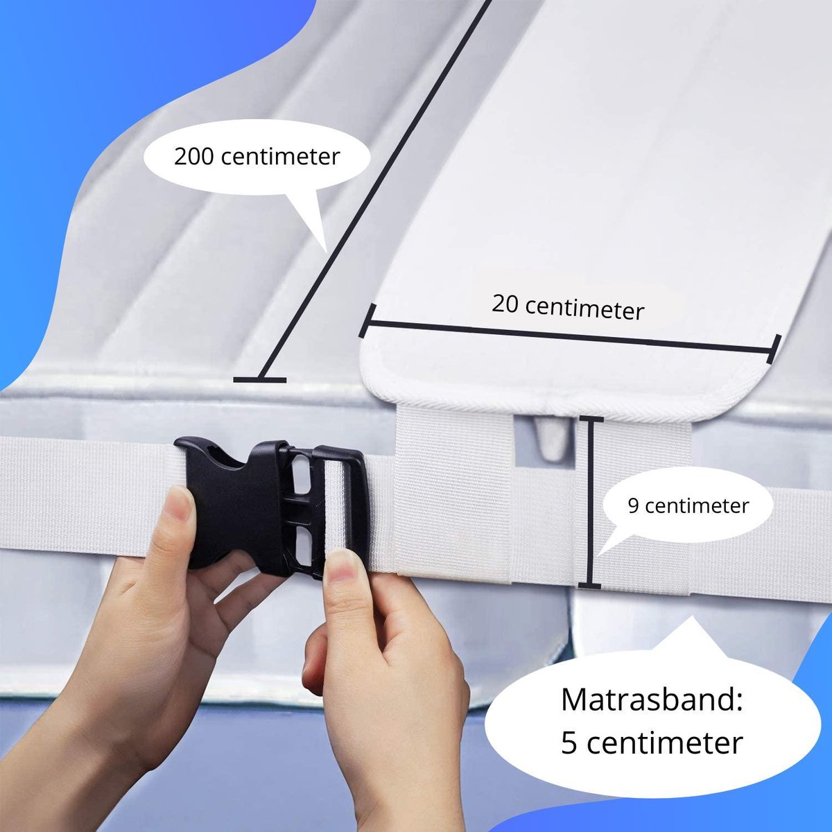 Matrasbinder – houdt de matras op zijn plek zonder weg te glijden