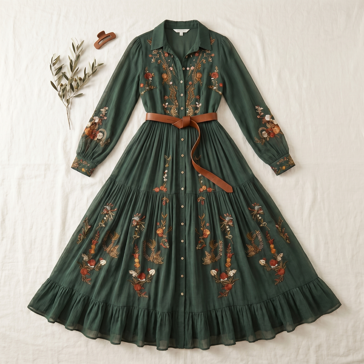 Maxi-jurk voor dames met bloemenmotief | Geplisseerde zomerjurk met knopen