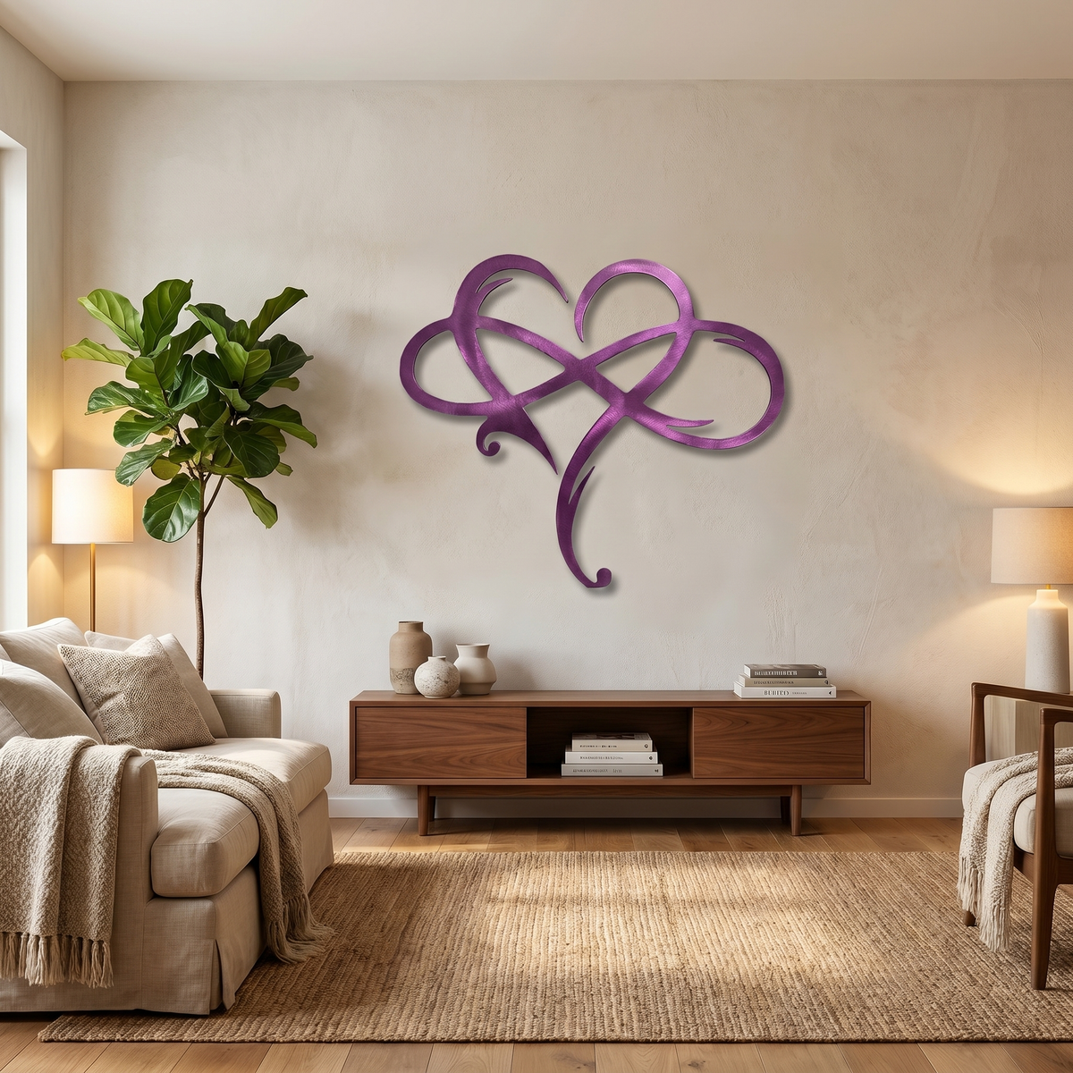 Metalen Wanddecoratie Oneindig Hart | Oneindigheids- & Hartsymbool | Elegante Wanddecoratie