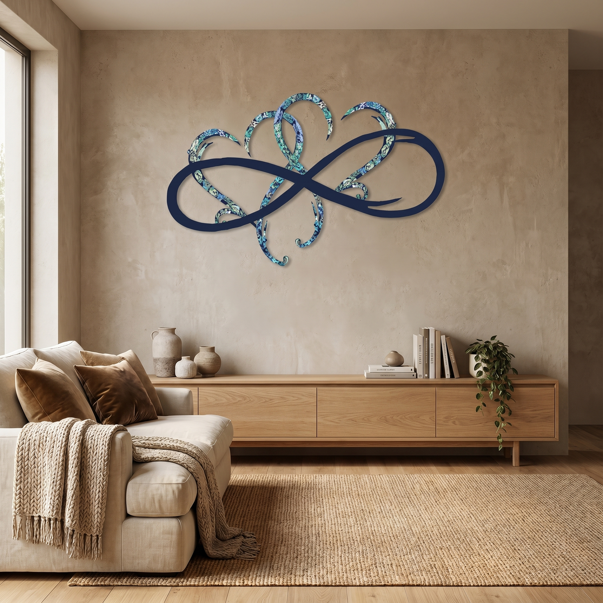 Metalen Wanddecoratie Oneindig Hart | Oneindigheids- & Hartsymbool | Elegante Wanddecoratie