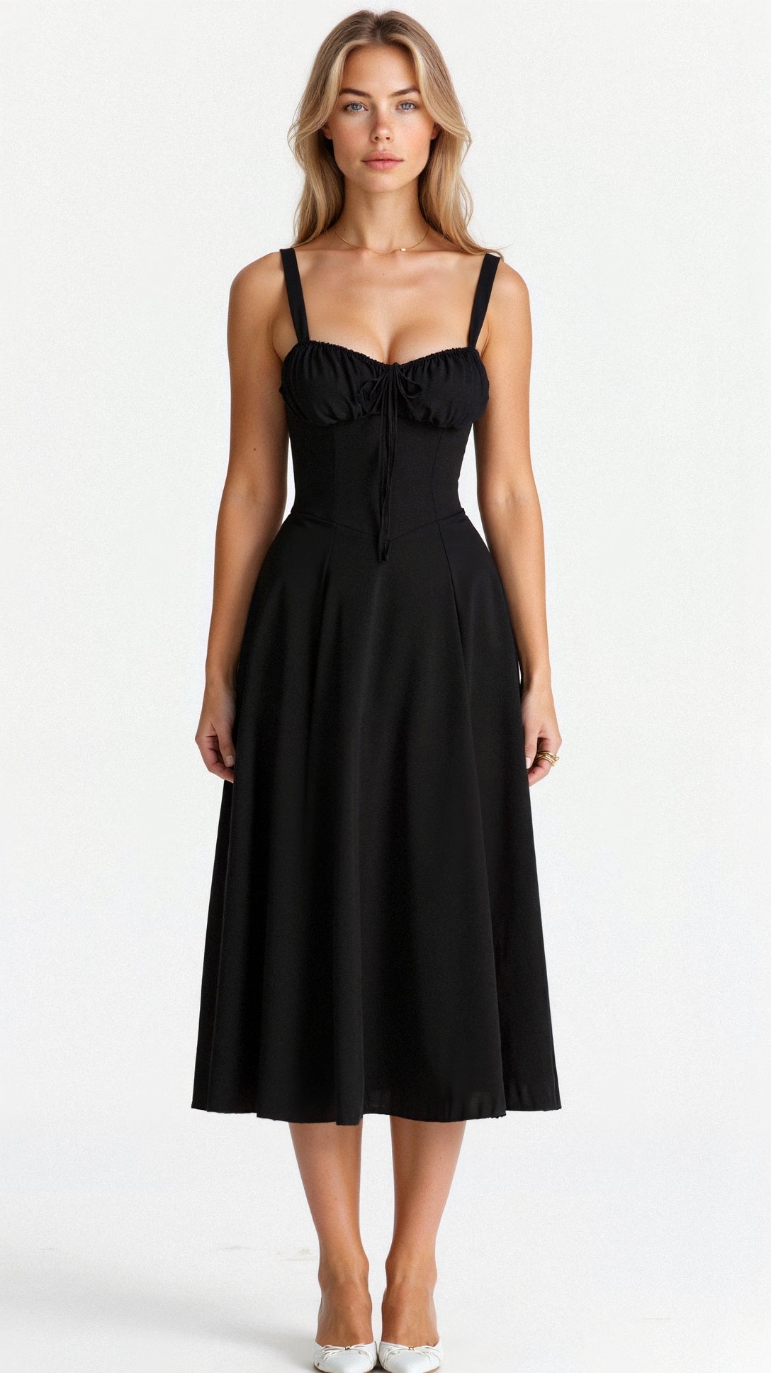 Midi-jurk voor dames – Korsetdesign voor een gevormd silhouet en een elegante look