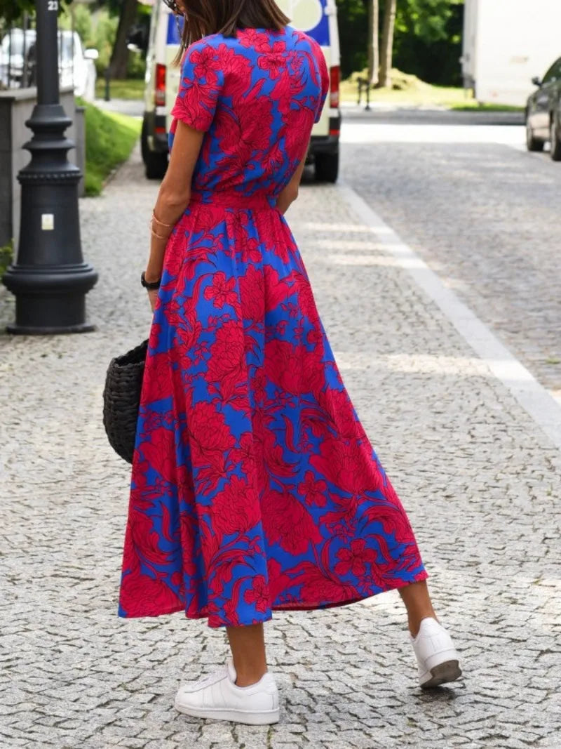 Midi-overslagjurk met bloemenprint voor dames