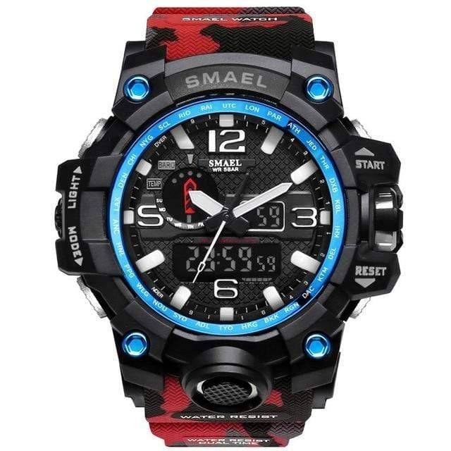 Militair horloge met dubbele analoge en digitale tijdweergave