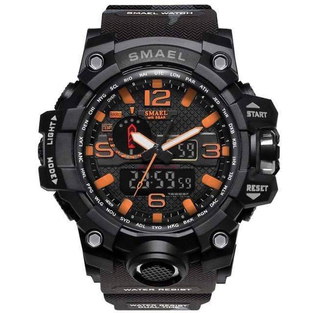Militair horloge met dubbele analoge en digitale tijdweergave