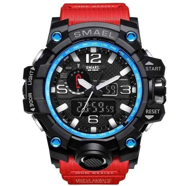 Militair horloge met dubbele analoge en digitale tijdweergave