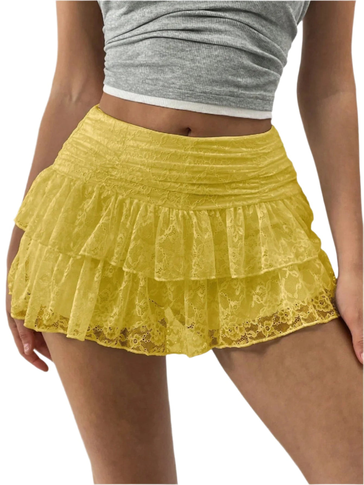 Mini-rok met roesjes en brede tailleband voor dames – Herfsteditie