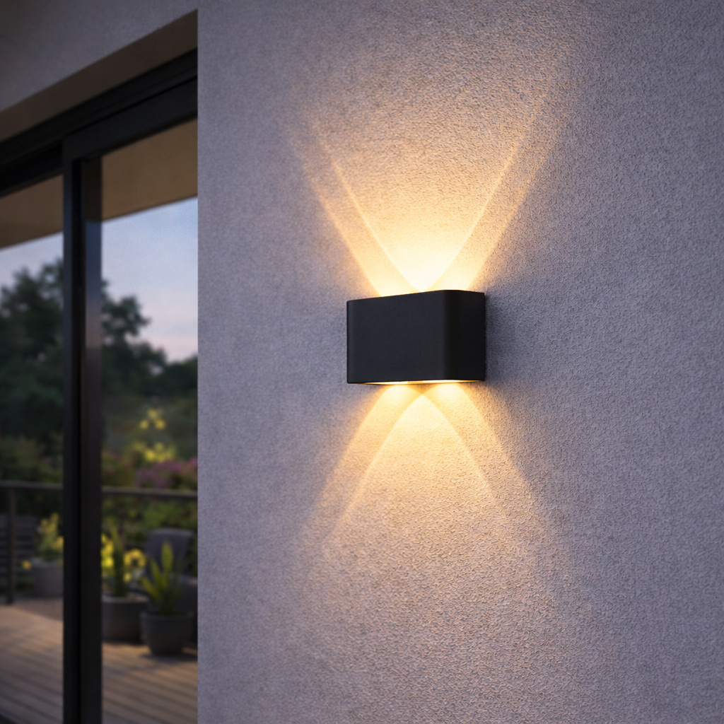 Minimalistische LED-wandlamp met up- en downlight voor binnen en buiten