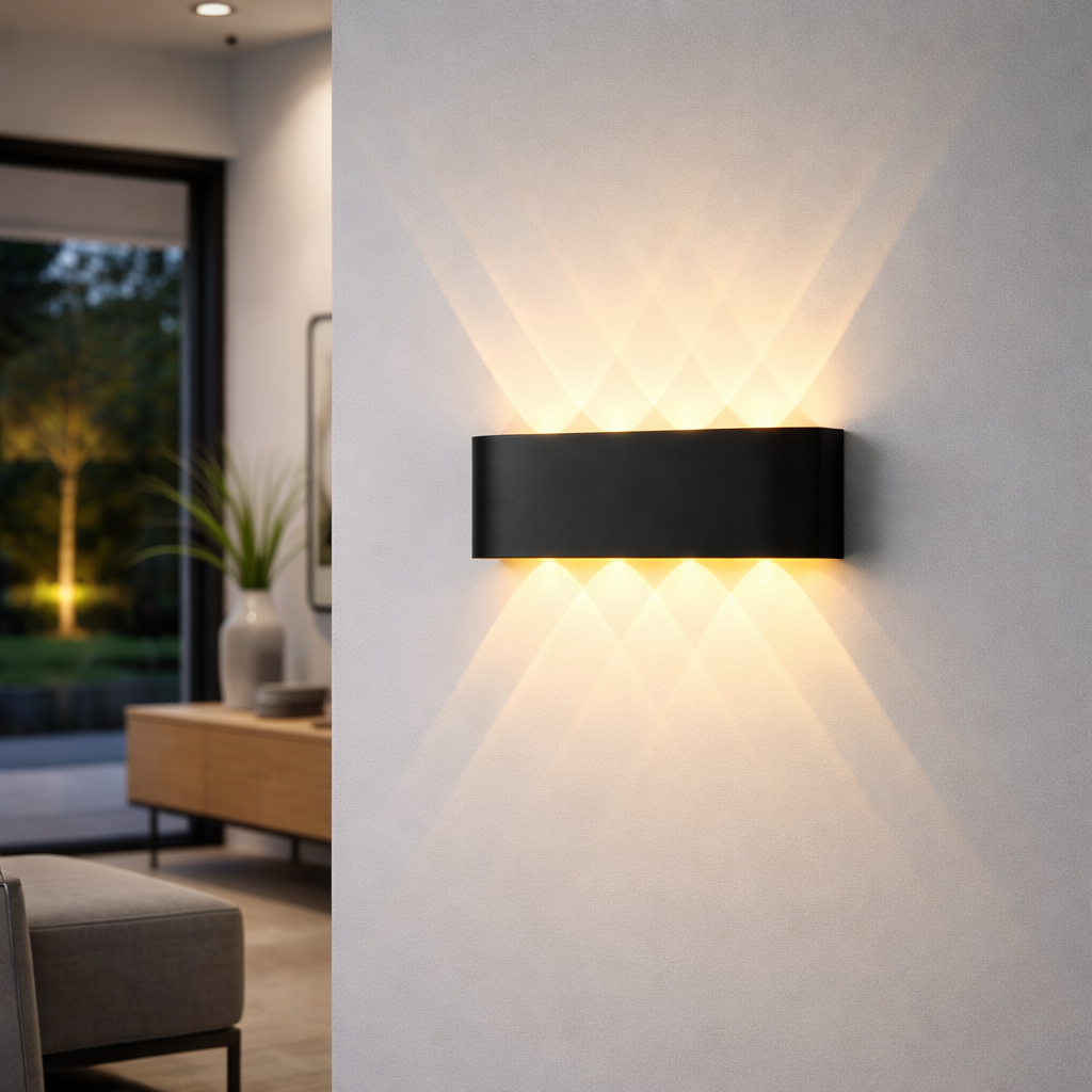 Minimalistische LED-wandlamp met up- en downlight voor binnen en buiten