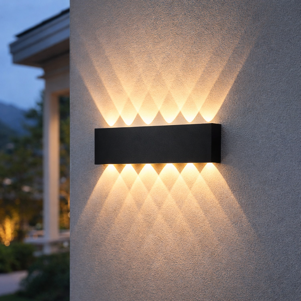 Minimalistische LED-wandlamp met up- en downlight voor binnen en buiten