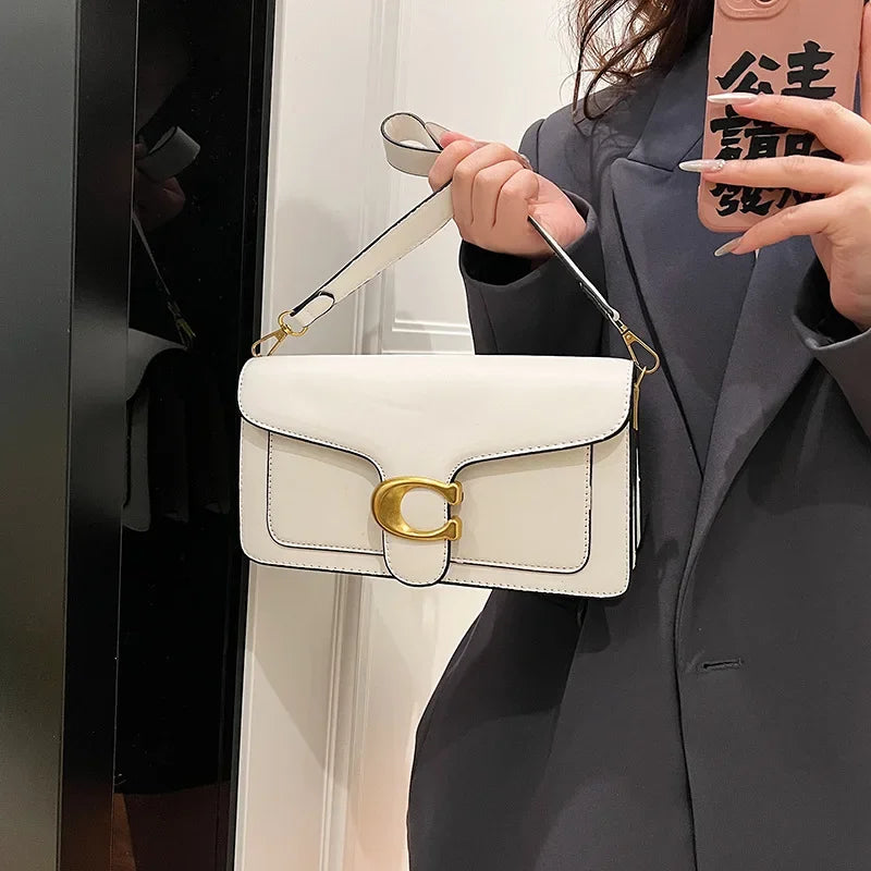 Minimalistische vierkante schouder- en crossbodytas