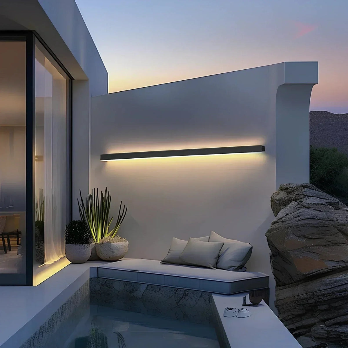 Moderne Buitenwandlamp van Aluminium met Achtergrondverlichting