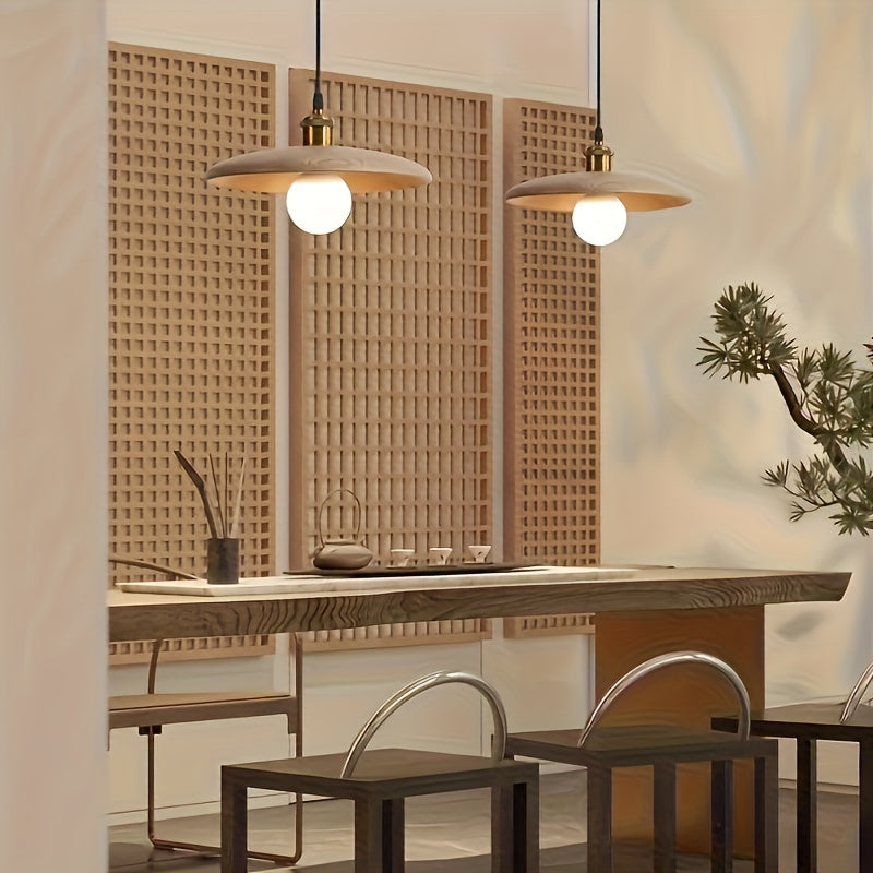 Moderne Noordse hanglamp van massief hout | Scandinavische plafonnière