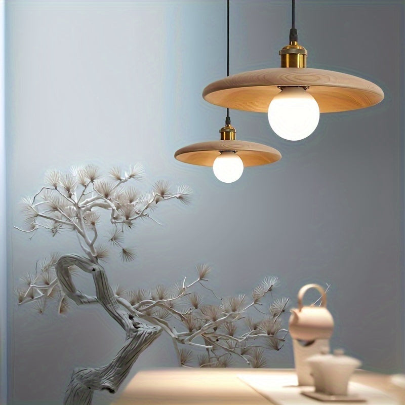 Moderne Noordse hanglamp van massief hout | Scandinavische plafonnière