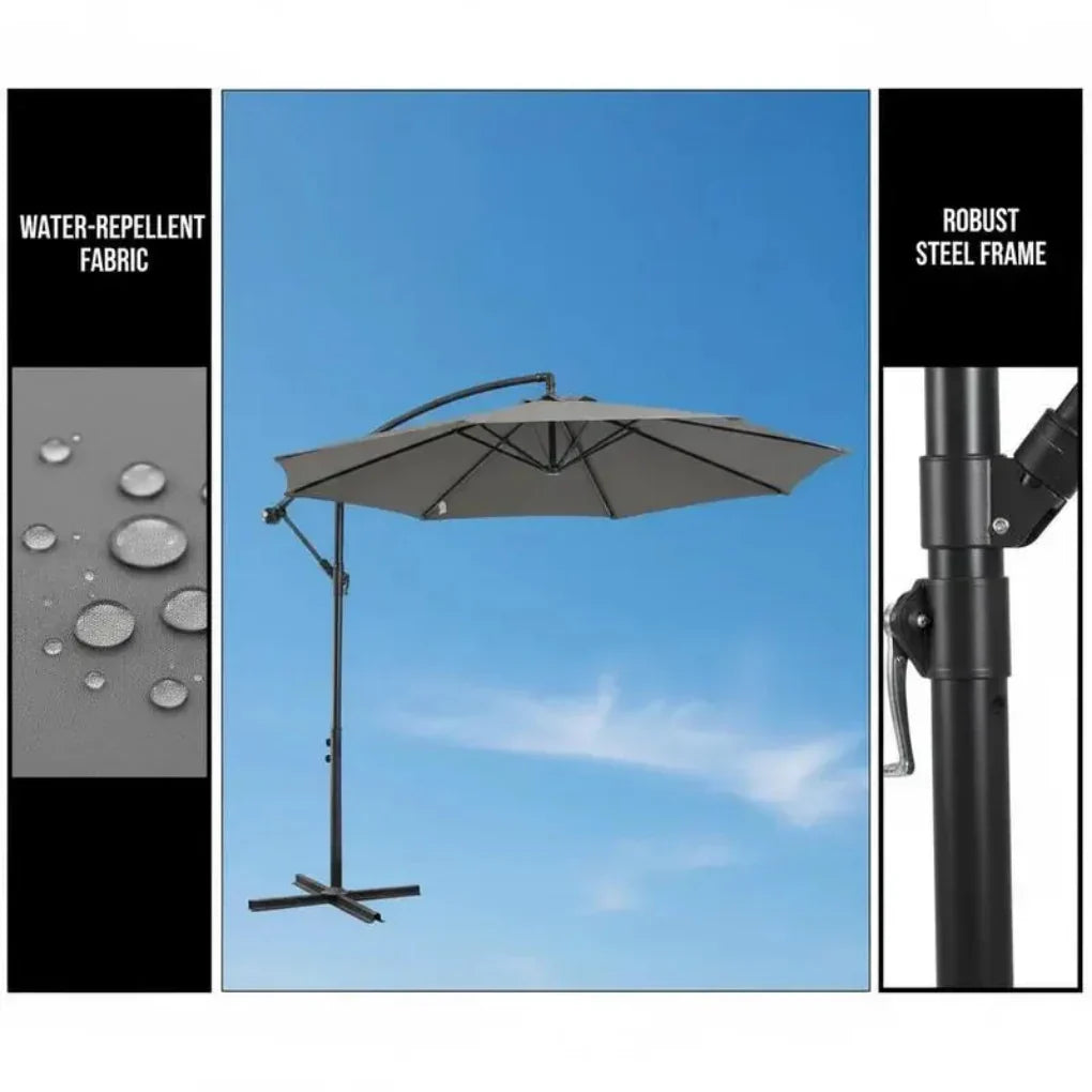 Moderne Outdoor Zon Parasol met Eenvoudig Draaimechanisme