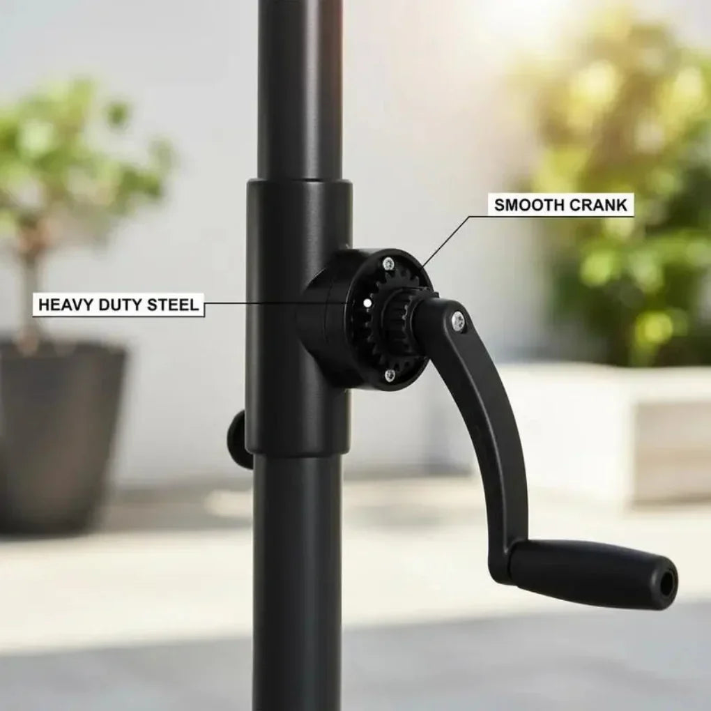 Moderne Outdoor Zon Parasol met Eenvoudig Draaimechanisme