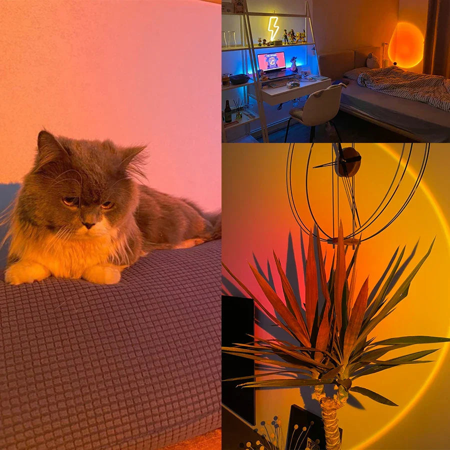 Moderne projectielamp voor ontspanning – creëert een warme sfeer en een uniek lichteffect