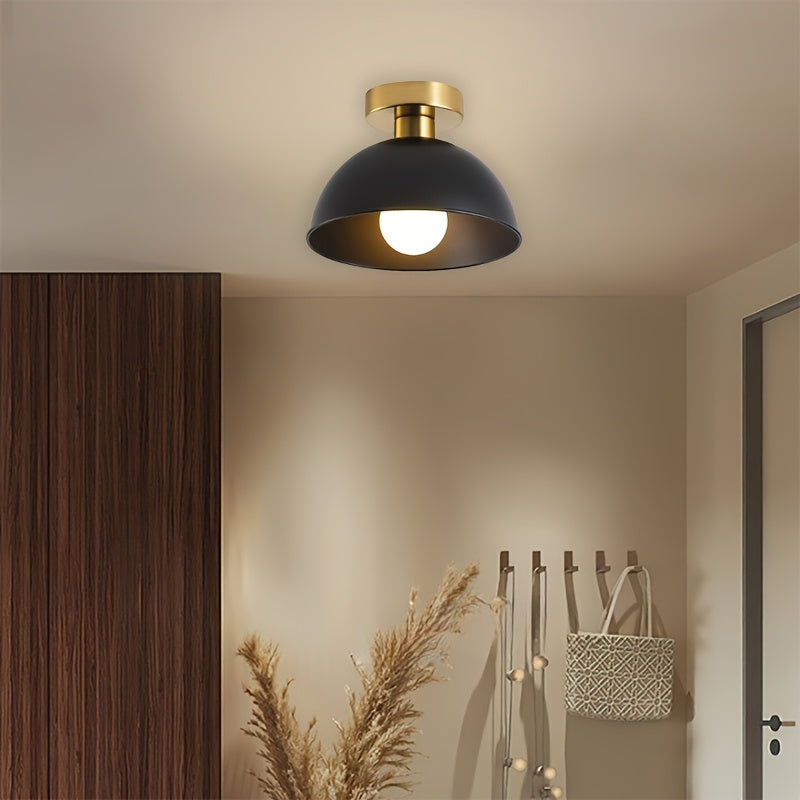 Moderne semi-inbouw plafondlamp | Matte metalen afwerking