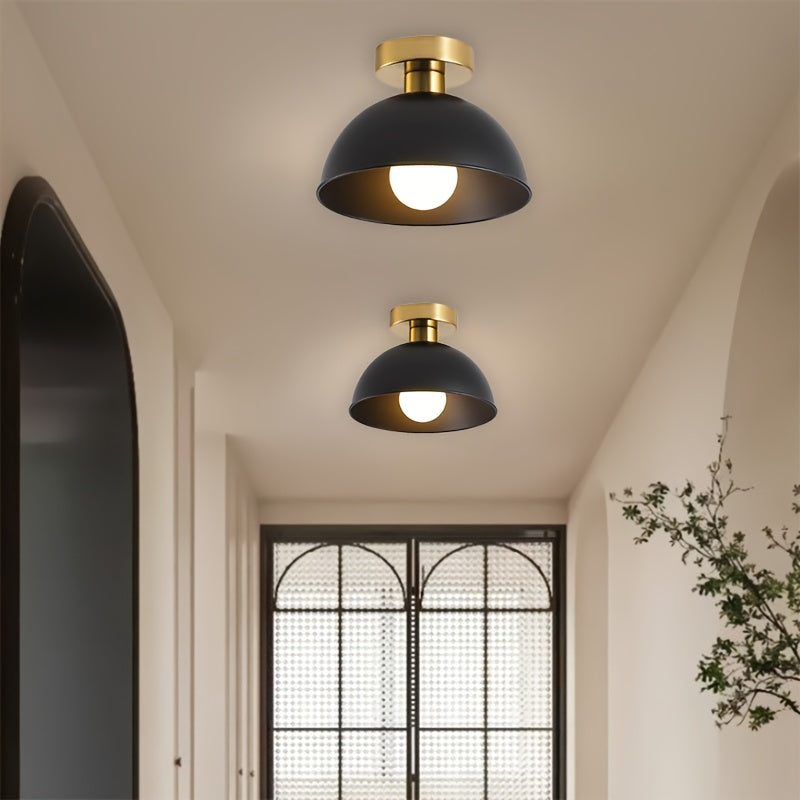 Moderne semi-inbouw plafondlamp | Matte metalen afwerking
