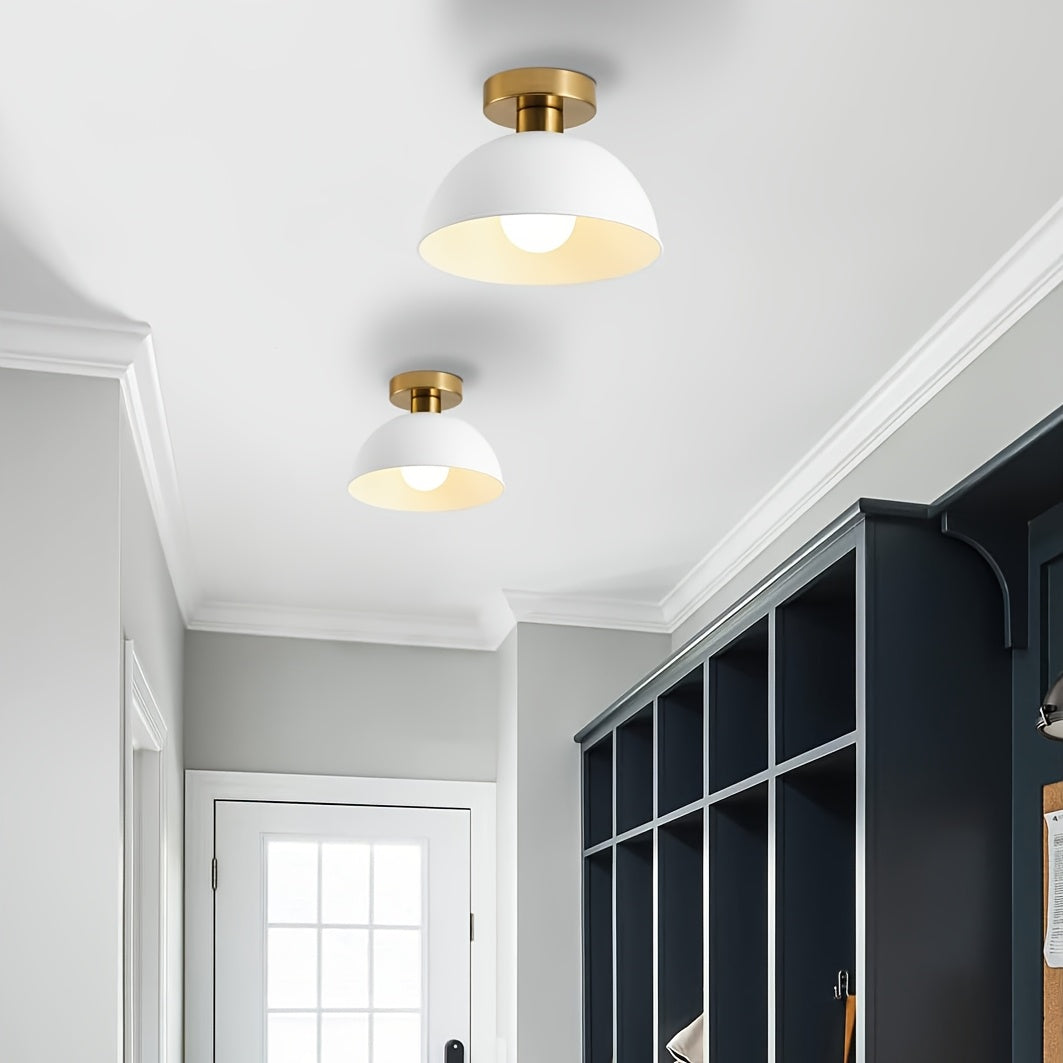Moderne semi-inbouw plafondlamp | Matte metalen afwerking