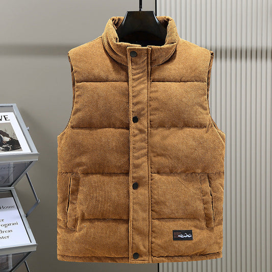 Mouwloos ribfluwelen gewatteerd herengilet