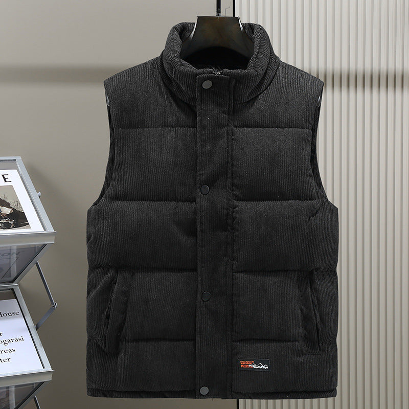 Mouwloos ribfluwelen gewatteerd herengilet