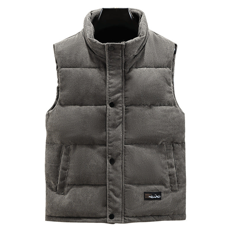 Mouwloos ribfluwelen gewatteerd herengilet