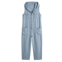 Mouwloze jumpsuit met capuchon