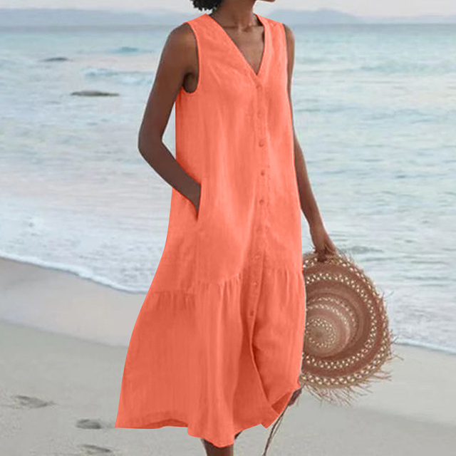 Mouwloze midi-jurk voor dames