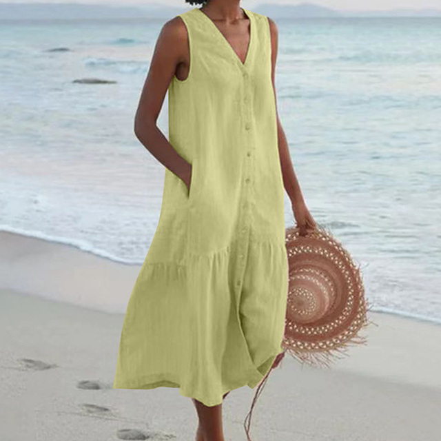 Mouwloze midi-jurk voor dames