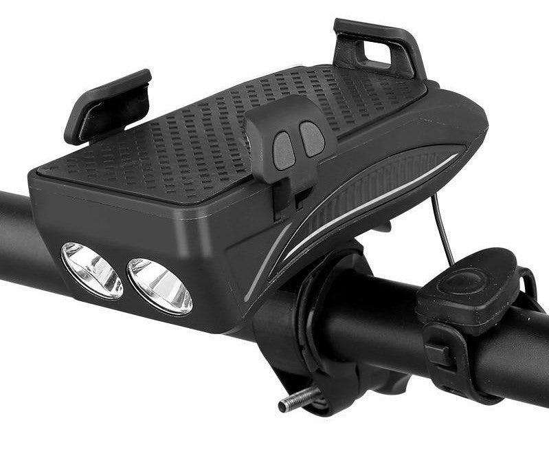 Multifunctionele fiets-telefoonhouder met lamp en powerbank