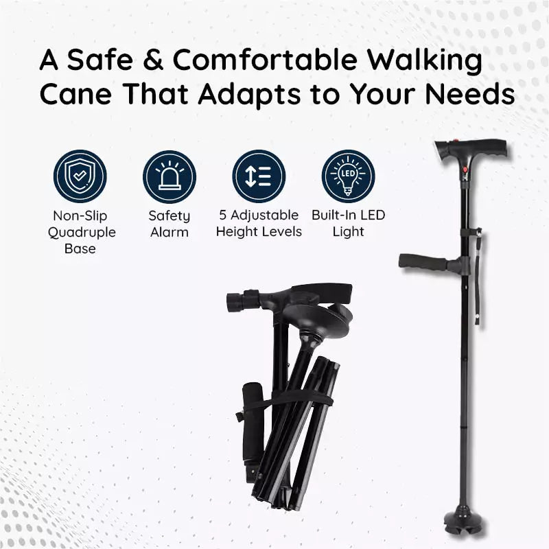 Multifunctionele opvouwbare led-wandelstok