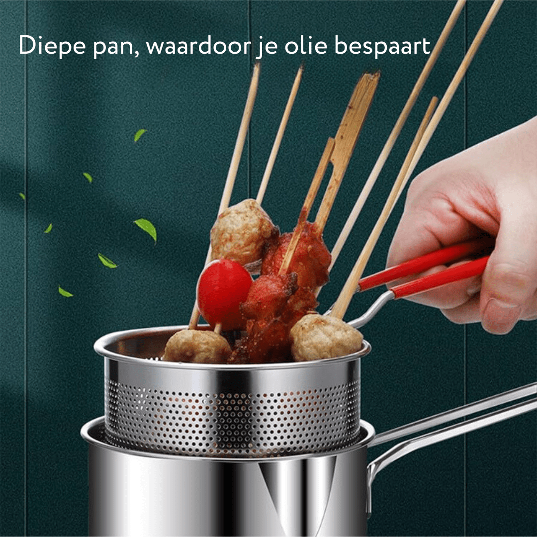 Multifunctionele roestvrijstalen frituurpan