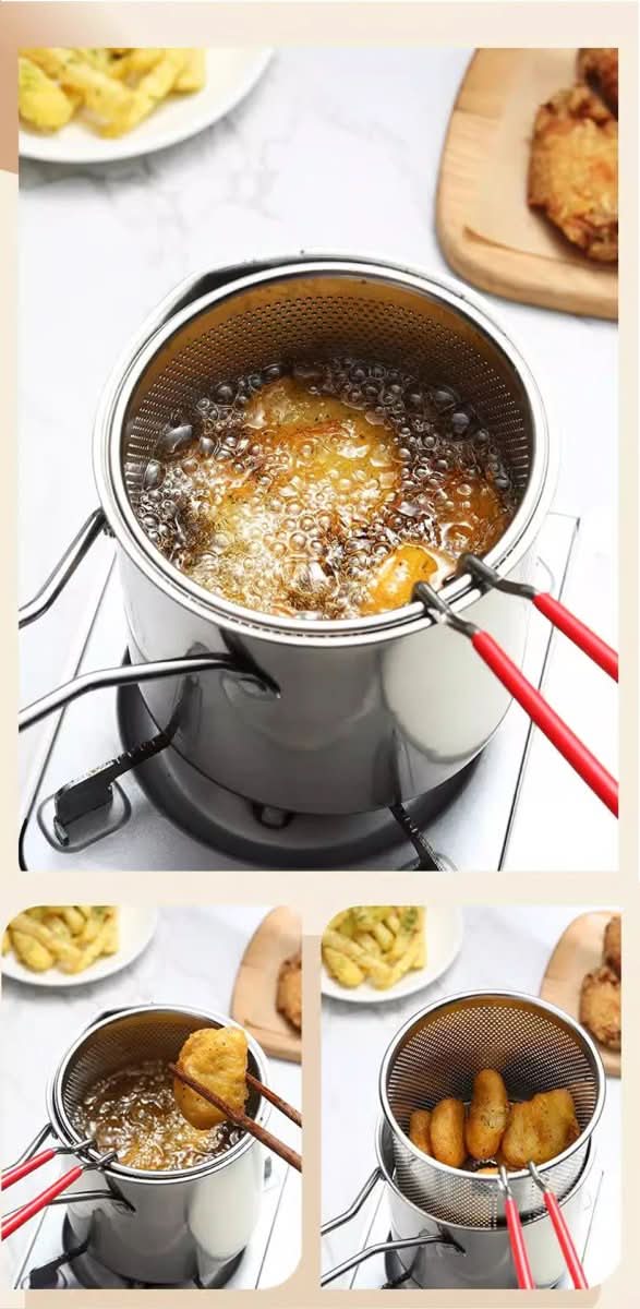 Multifunctionele roestvrijstalen frituurpan